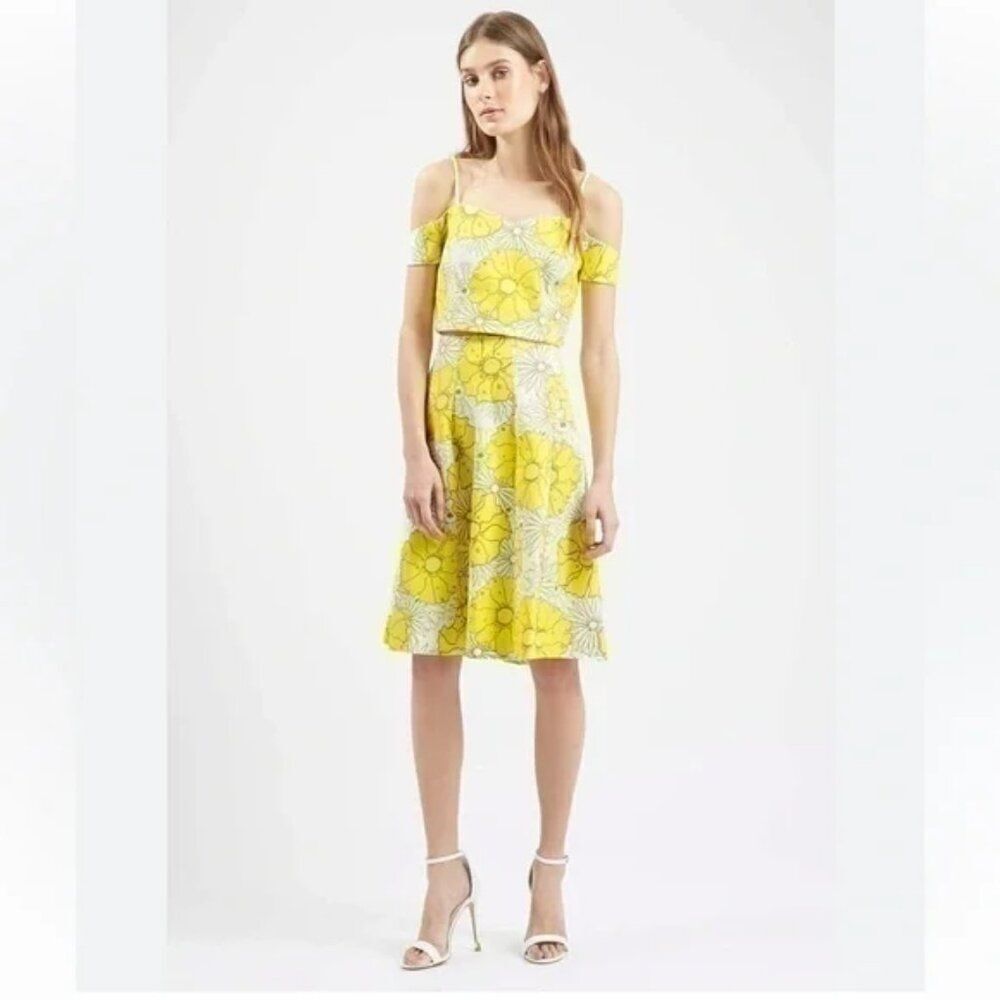 Topshop Sunrise Floral Print Midi Skirt